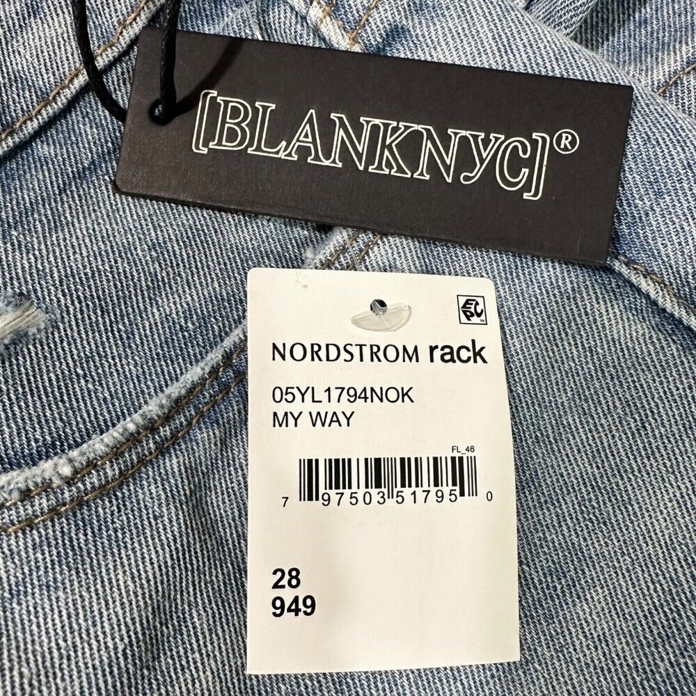 Blank NYC Women's Straight Leg Jeans - Light Blue Button Fly - Picture 4 of 7